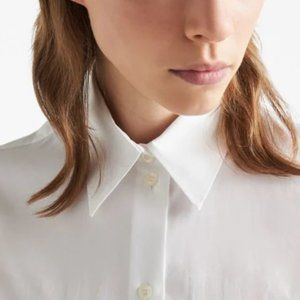 Prada White Short Sleeve Button Down